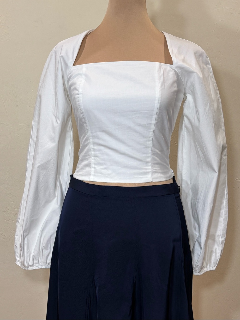 NWT Banana Republic Factory Poplin Square-Neck Top White 100% Cotton XXS